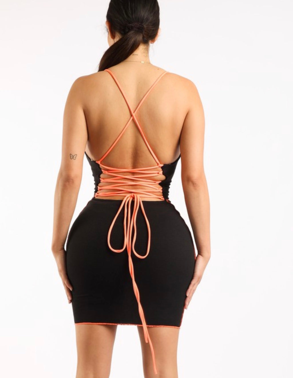 Orange striped dress