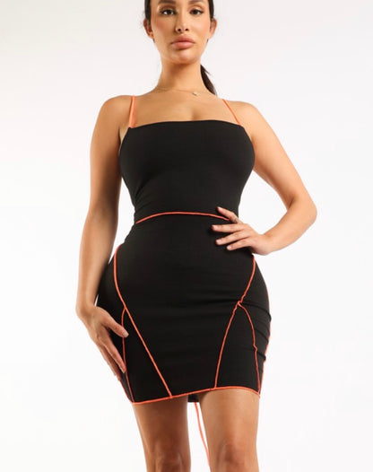 Orange striped dress