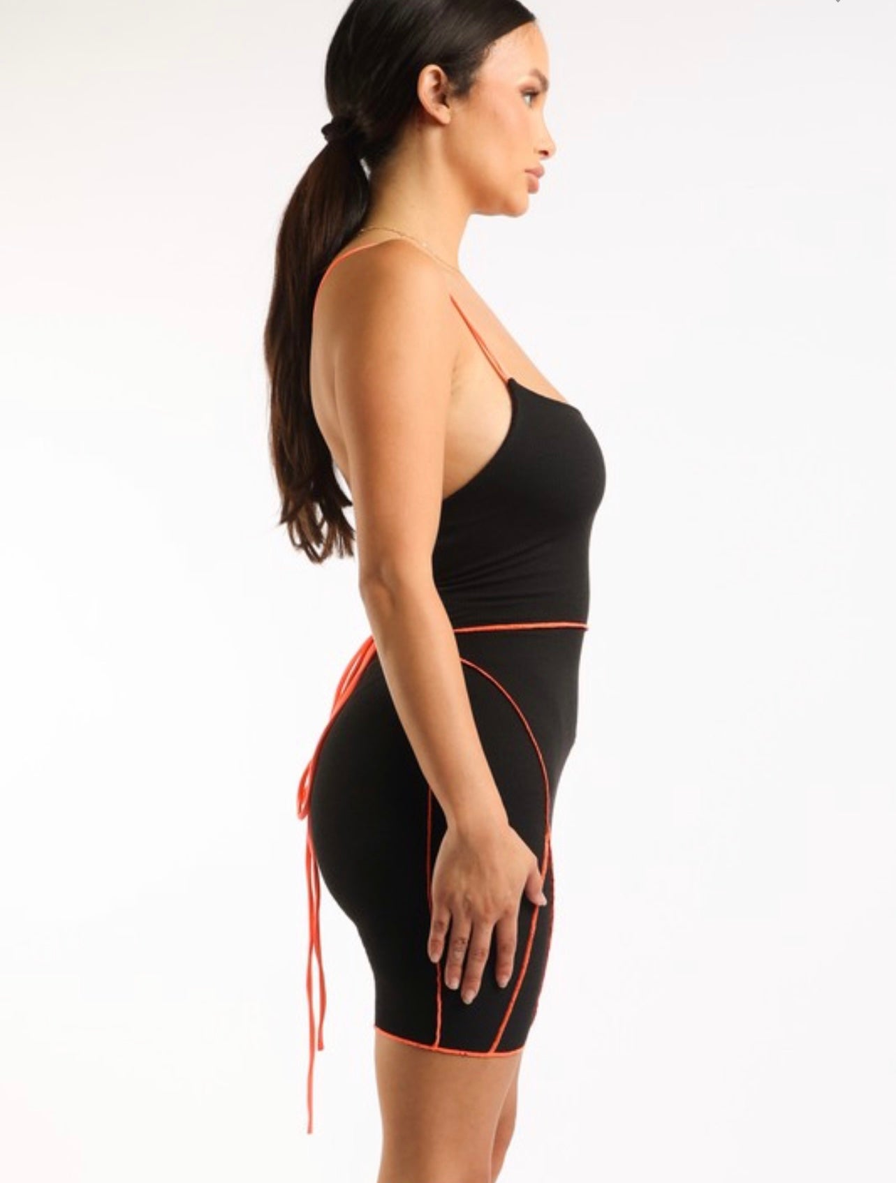 Orange striped dress