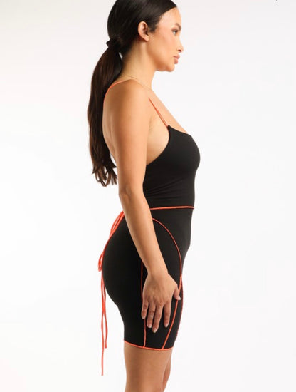 Orange striped dress